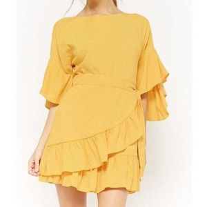 Yellow ruffle dress